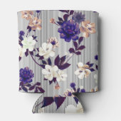 春の花ブラックシルエットパターン 缶クーラー (裏面)