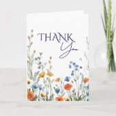 春の花ブルーレッドイエローサンキュー サンキューカード (正面)