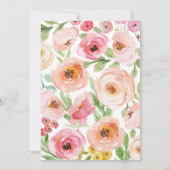 春の花ベビーシャワー 招待状 (裏面)