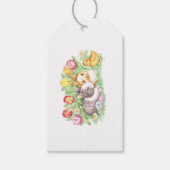 春の花ホリデーチックイースターバニーギフトラベル ギフトタグ (正面)