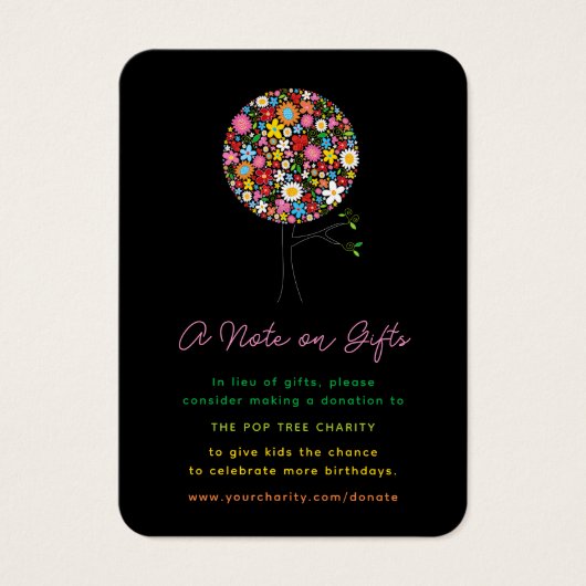 春の花ポップ・アートのツリーガールの誕生日寄付 (正面)