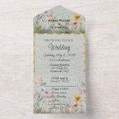 春の花ポピースサンフラワー オールインワン招待状 (内側)