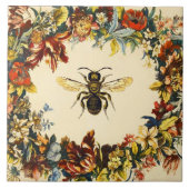 春の花ミツバチ タイル (正面)