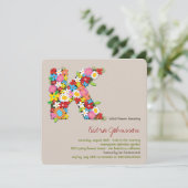 春の花モノグラムKブライダルシャワー招待状 招待状 (スタンド正面)