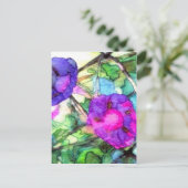 春の花モーニンググラかわいらしメリ ポストカード (スタンド正面)