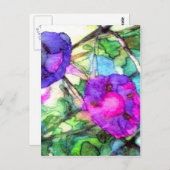 春の花モーニンググラかわいらしメリ ポストカード (正面/裏面)