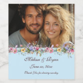 春の花ライトブルーカスタムの写真 ワインラベル (シングルラベル)