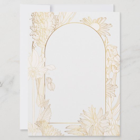 春の花ラインアート セーブザデート (正面)