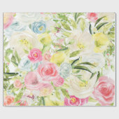 春の花ラッピング紙 – 美しいフローラ ラッピングペーパー (フラット)