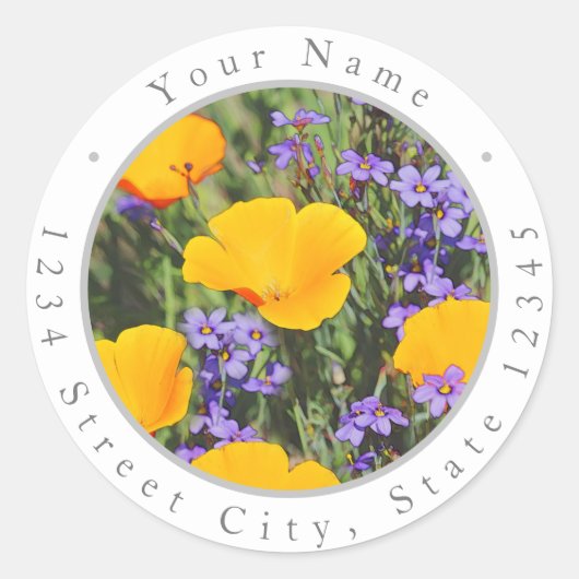 春の花ラベル ラウンドシール (正面)