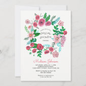 春の花リース |ブライダルシャワー |招待状 招待状 (正面)