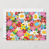 春の花ワンベビーガールファースト誕生日写真 招待状 (裏面)