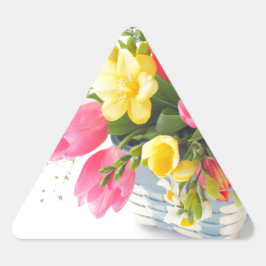 春の花三角ステッカー 三角形シール
