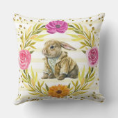 春の花付きウサギ クッション (裏面)