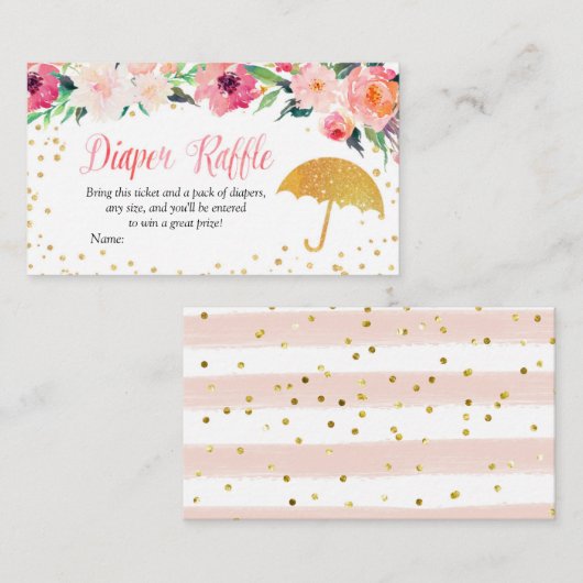 春の花傘おむつラッフルカード エンクロージャーカード (正面/裏面)