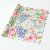 春の花包装紙 – 明るいフローラギフト ラッピングペーパー (アンロールド)