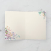 春の花卉植物カラフルな誕生日カード サンキューカード (内部)