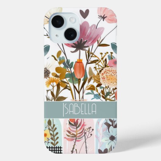 春の花名を持つMason Jarデザイン内 Case-Mate iPhoneケース (裏面)