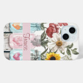 春の花名を持つMason Jarデザイン内 Case-Mate iPhoneケース (裏面 (横))