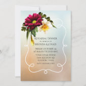 春の花咲く結婚式のリハーサルディナー 招待状 (正面)