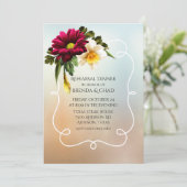 春の花咲く結婚式のリハーサルディナー 招待状 (スタンド正面)