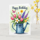 春の花咲く誕生日カード カード (黄色い花)
