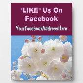 春の花咲くFacebook Plaque Signs LIKE Us On Facebook フォトプラーク (正面)