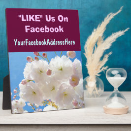 春の花咲くFacebook Plaque Signs LIKE Us On Facebook フォトプラーク