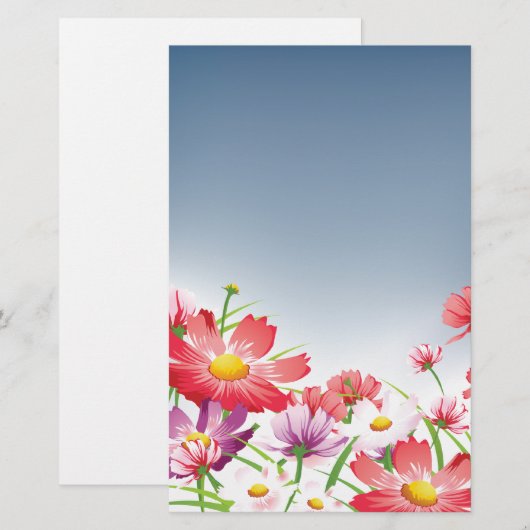 春の花固定 便箋 (正面/裏面)