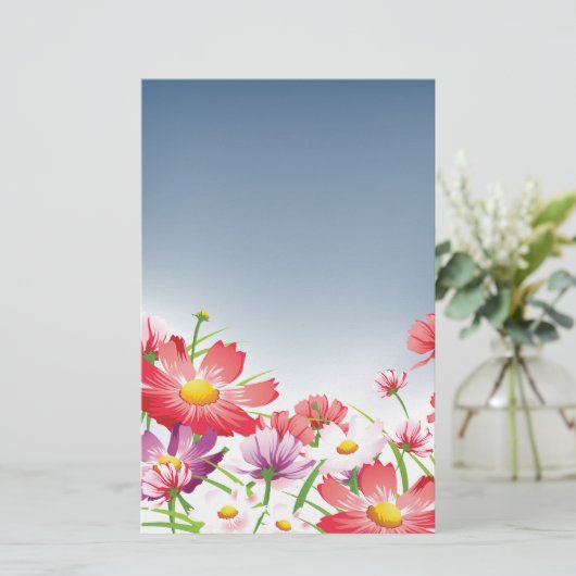 春の花固定 便箋 (スタンド正面)