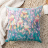 春の花園のアイリス柔らかいパステル調の枕 クッション (ブランケット)