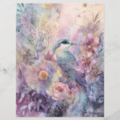 春の花園の鳥のスクラップブック用紙 (裏面)
