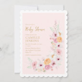 春の花園ガールベイビーシャワー招待状 招待状 (正面)