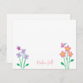 春の花園パーソナライズノートカード ノートカード (正面/裏面)