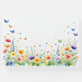 春の花園蝶のウェディング ゲストブック