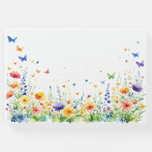 春の花園蝶のウェディング ゲストブック (正面)