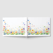 春の花園蝶のウェディング ゲストブック (全面)