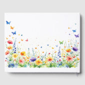 春の花園蝶のウェディング ゲストブック (裏面)