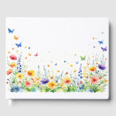 春の花園蝶のウェディング ゲストブック (正面)