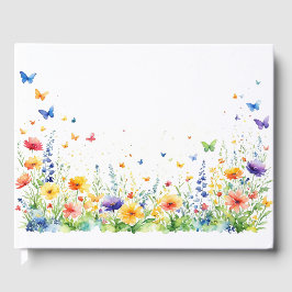 春の花園蝶のウェディング ゲストブック