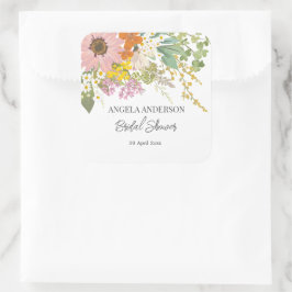 春の花園 ブライダルシャワーの紙コースター スクエアシール