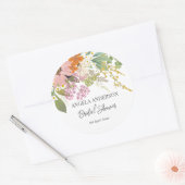 春の花園 ブライダルシャワーの紙コースター ラウンドシール (封筒)