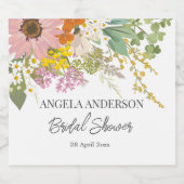 春の花園 ブライダルシャワーの紙コースター リキュールボトルラベル (シングルラベル)