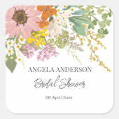 春の花園 ブライダルシャワー ペーパーコースター スクエアシール (正面)