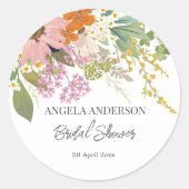 春の花園 ブライダルシャワー ペーパーコースター ラウンドシール (正面)