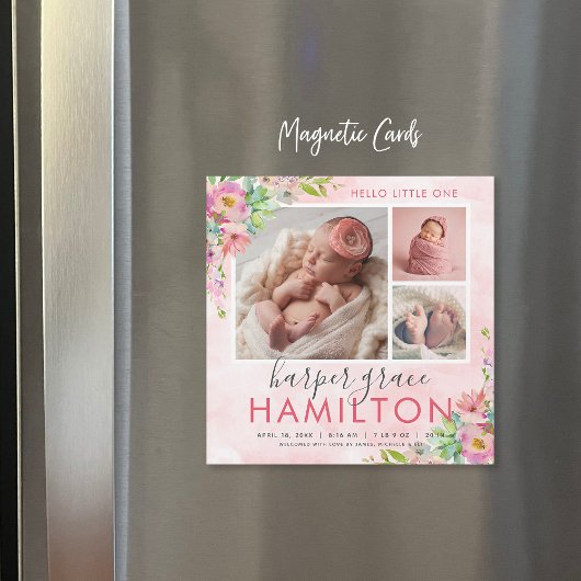 春の花園 マグネット写真 出生発表 マグネット招待状