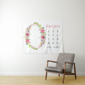 春の花園 赤ちゃん名 月間マイルストーン フォト タペストリー (インサイチュ(横))