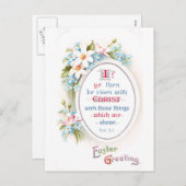 春の花宗教的ヴィンテージイースター シーズンポストカード (正面/裏面)