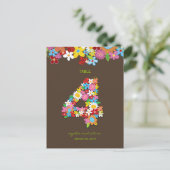 春の花庭園の結婚式パーティーテーブル番号 ポストカード (スタンド正面)