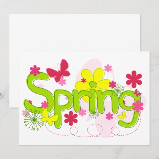 春の花招待状 招待状 (正面/裏面)